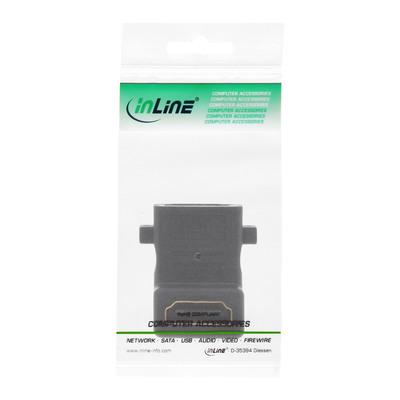 InLine® HDMI Adapter zum Einbau mit Gewinde, HDMI A Buchse/Buchse, gewinkelt (Produktbild 3)