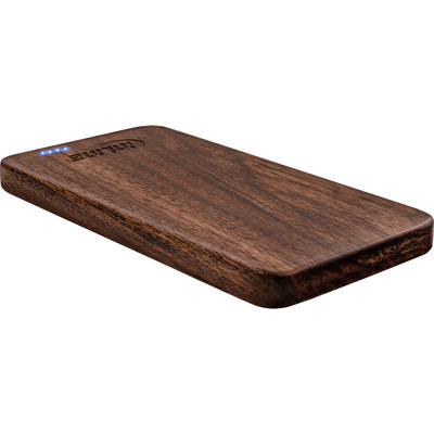 InLine® woodplate, USB Powerbank 5.000mAh, mit LED Anzeige, Echtholz, Walnuss (Produktbild 2)