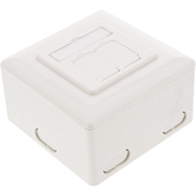 InLine® Cat.6 Anschlussdose, AP/UP 2x RJ45 Buchse, RAL9010, weiß, waagerecht (Produktbild 2)