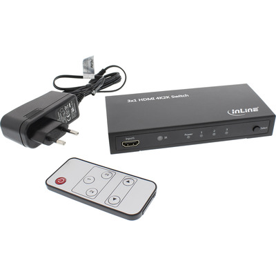 InLine® HDMI Switch / Umschalter, 3 Eingänge auf 1 Ausgang, 4K2K, 3D, HD Audio (Produktbild 3)