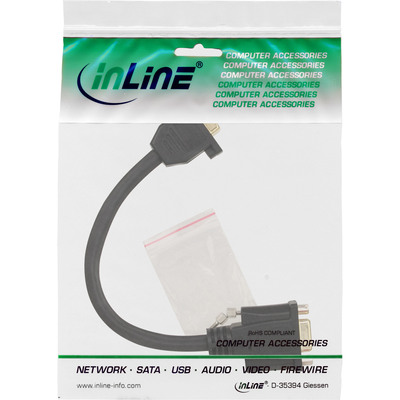 InLine® VGA Adapterkabel, 15pol. VGA BU/BU, zum Einbau, vergoldete Kont., 0,2m (Produktbild 2)