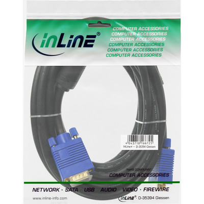 InLine® S-VGA Kabel Premium, 15pol HD Stecker / Stecker, schwarz, 7m (Produktbild 2)