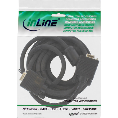 InLine® S-VGA Verlängerung, 15pol HD Stecker / Buchse, schwarz, 3m (Produktbild 2)