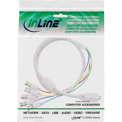 InLine® VGA BNC Kabel, 5x BNC Stecker an 15pol HD Stecker, 3m (Produktbild 2)