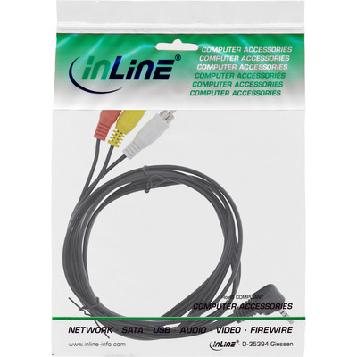 InLine® Audio/Video Kabel, 3,5mm 4pol Stecker auf 3x Cinch Stecker (Produktbild 2)