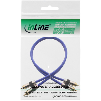 InLine® Cinch Kabel AUDIO, PREMIUM, 2x Cinch Stecker / Stecker, 0,5m (Produktbild 2)