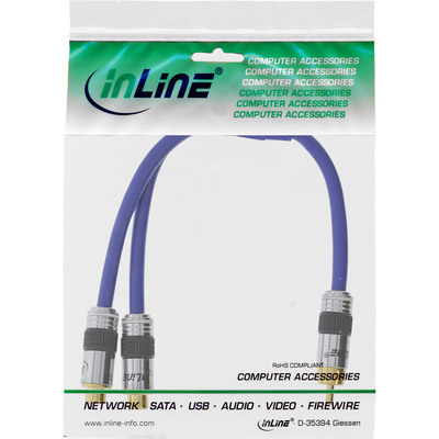 InLine® Cinch-Y-Kabel, PREMIUM, 1x Cinch Stecker zu 2x Cinch Buchse, 0,25m (Produktbild 2)