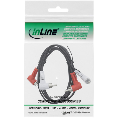InLine® Cinch Kabel, 2x Cinch, Stecker / Stecker gewinkelt, 1,2m (Produktbild 2)