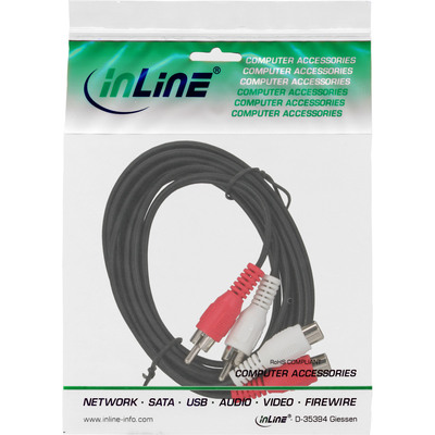 InLine® Cinch Verlängerung, 2x Cinch, Stecker / Buchse, 5m (Produktbild 2)