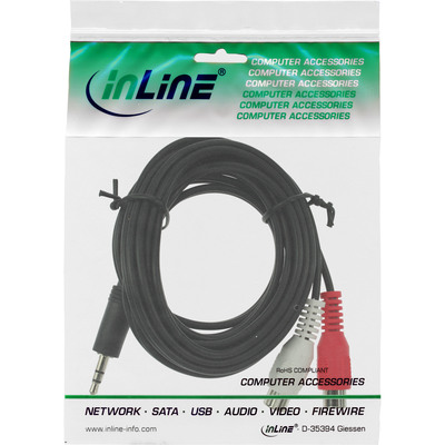 InLine® Cinch/Klinke Kabel, 2x Cinch Buchse an 3,5mm Klinke Stecker, 2m (Produktbild 2)
