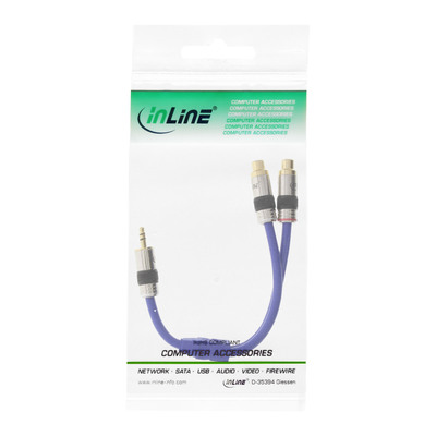 InLine® Cinch/Klinke Kabel, PREMIUM, 2x Cinch Buchse an 3,5mm Klinke St., 0,25m (Produktbild 2)