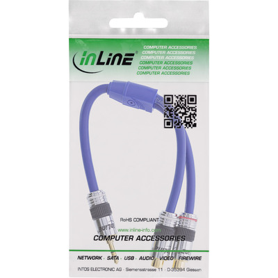 InLine® Cinch/Klinke Kabel, PREMIUM, 2x Cinch Buchse an 3,5mm Klinke St., 0,25m (Produktbild 2)