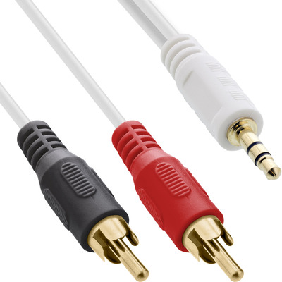 InLine® Cinch/Klinke Kabel, 2x Cinch Stecker an 3,5mm Klinke Stecker, 3m (Produktbild 2)