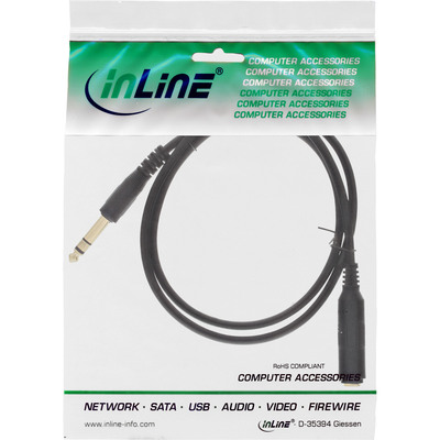InLine® Kopfhörerverlängerung, 6,3mm ST / BU, Stereo, vergoldete Kontakte, 5m (Produktbild 2)