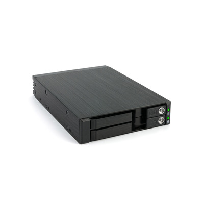 FANTEC MR-25DUAL, 2,5 SATA + SAS HDD/SSD Wechselrahmen, schwarz (Produktbild 2)