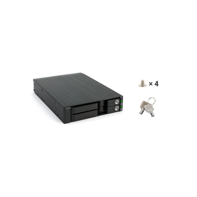 FANTEC MR-25DUAL, 2,5 SATA + SAS HDD/SSD Wechselrahmen, schwarz  (Produktbild 5)
