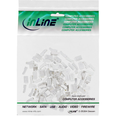 InLine® Modularstecker 8P8C RJ45 zum Crimpen auf Rundkabel, geschirmt, 10er Pack (Produktbild 2)