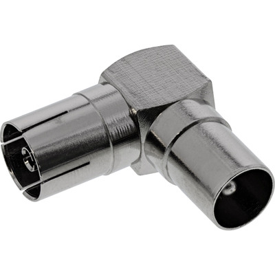 InLine® Antenne Koaxial Verbinder Stecker / Buchse, 90° gewinkelt, Metall (Produktbild 2)