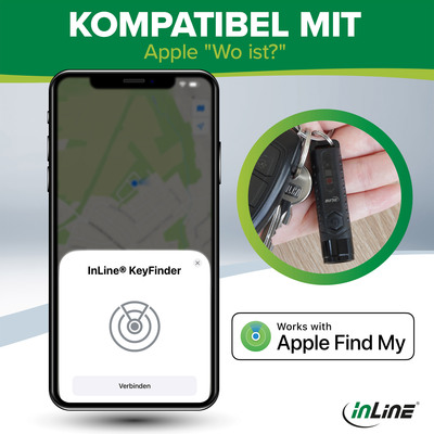 InLine® KeyFinder, smarter Schlüsselanhänger mit LED-Licht, 300mAh, IP65  (Produktbild 5)