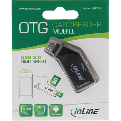 InLine® OTG Mobile Card Reader, USB 2.0, für SD+microSD, für Android Smartphone (Produktbild 3)