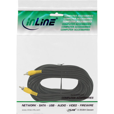 InLine Cinch Kabel, Video, 1x Cinch Stecker / Stecker, Steckerfarbe gelb, 10m (Produktbild 11)