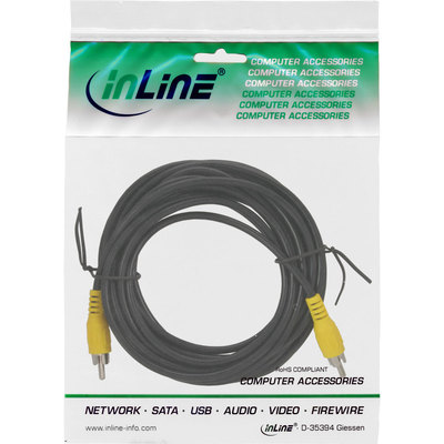 InLine Cinch Kabel, Video, 1x Cinch Stecker / Stecker, Steckerfarbe gelb, 5m (Produktbild 11)