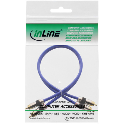 InLine® Cinch Kabel AUDIO, PREMIUM, vergoldete Stecker, 2x Cinch Stecker / Stecker, 0,5m (Produktbild 11)