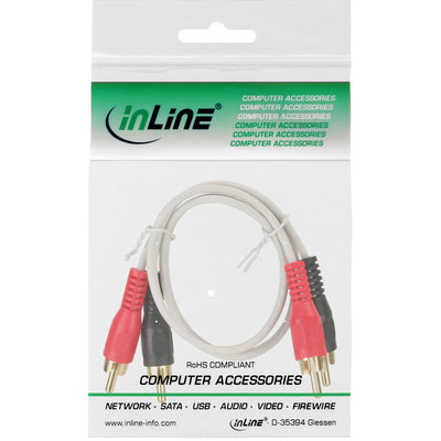 InLine Cinch Kabel, 2x Cinch, Stecker / Stecker, wei / gold, 0,5m (Produktbild 11)