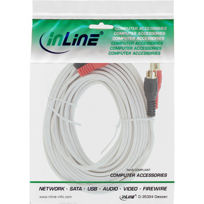 InLine Cinch Kabel, 2x Cinch, Stecker / Stecker, wei / gold, 10m (Produktbild 11)