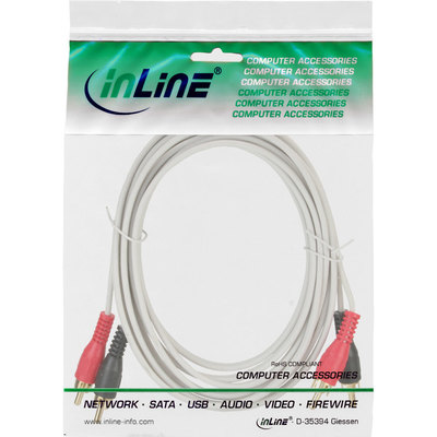 InLine® Cinch Kabel, 2x Cinch, Stecker / Stecker, weiß / gold, 3m (Produktbild 11)