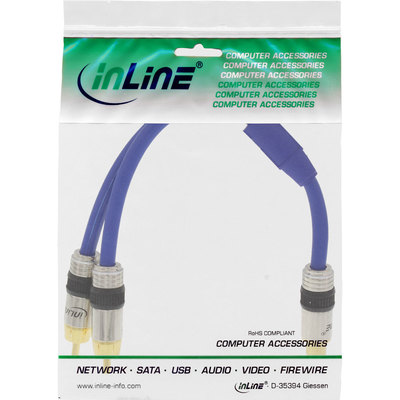 InLine Cinch-Y-Kabel, PREMIUM, 1x Cinch Buchse zu 2x Cinch Stecker, 0,25m (Produktbild 11)