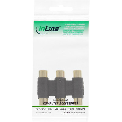 InLine® Audio/Video Adapter, 3x Cinch Buchse auf 3x Cinch Buchse, vergoldet (Produktbild 11)