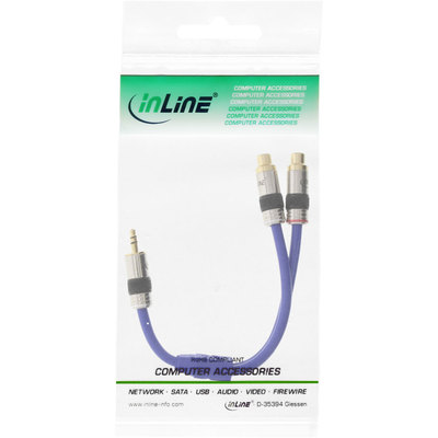 InLine Cinch/Klinke Kabel, PREMIUM, 2x Cinch Buchse an 3,5mm Klinke Stecker, 0,25m (Produktbild 11)