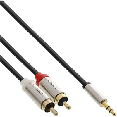 InLine Basic Slim Audio Kabel Klinke 3,5mm ST an 2x Cinch ST, 1m (Produktbild 2)
