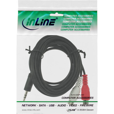 InLine Cinch/Klinke Kabel, 2x Cinch Buchse an 3,5mm Klinke Stecker, 5m (Produktbild 11)