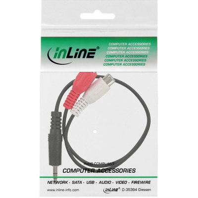 InLine® Cinch/Klinke Kabel, 2x Cinch Buchse an 3,5mm Klinke Stecker, 0,2m (Produktbild 11)