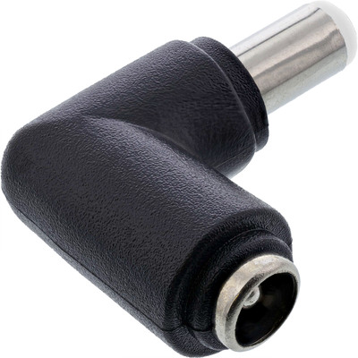 InLine® DC Adapter, 5,5x2,5mm DC Hohlstecker Stecker / Buchse gewinkelt (Produktbild 2)