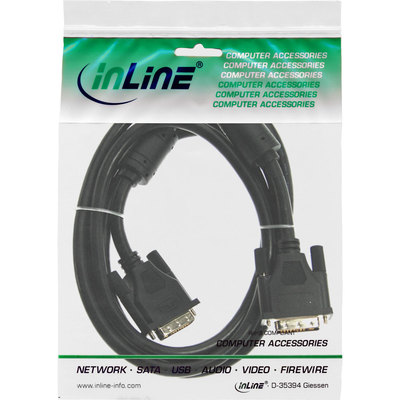 InLine DVI-D Kabel, digital 24+1 Stecker / Stecker, Dual Link, 2 Ferrite, 10m (Produktbild 11)