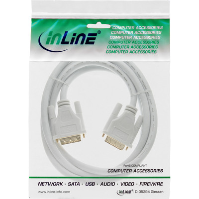 InLine® DVI-D Kabel, digital 24+1 Stecker / Stecker, Dual Link, weiß / gold, 2m (Produktbild 11)