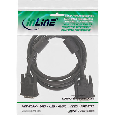 InLine® DVI-D Kabel, digital 24+1 Stecker / Stecker, Dual Link, 2 Ferrite, 2m (Produktbild 11)