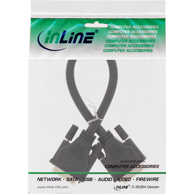 InLine DVI-I Kabel, digital/analog, 24+5 Stecker / Stecker, Dual Link, ohne Ferrite, 0,3m (Produktbild 11)