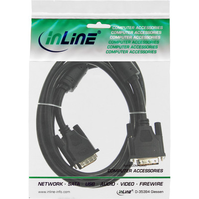 InLine® DVI-I Kabel, digital/analog, 18+5 ST / ST, Single Link, 2 Ferrite, 2m (Produktbild 2)