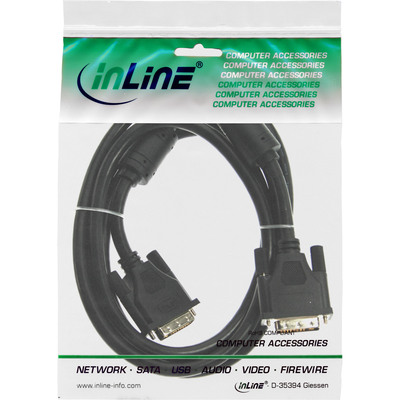 InLine® DVI-D Kabel, digital 18+1 Stecker / Stecker, Single Link, 2 Ferrite, 3m (Produktbild 2)