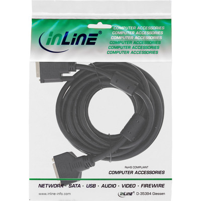 InLine® DVI-D Verlängerung, Dual Link 24+1 ST auf 24+1 BU, 2 Ferrite, 2m (Produktbild 2)