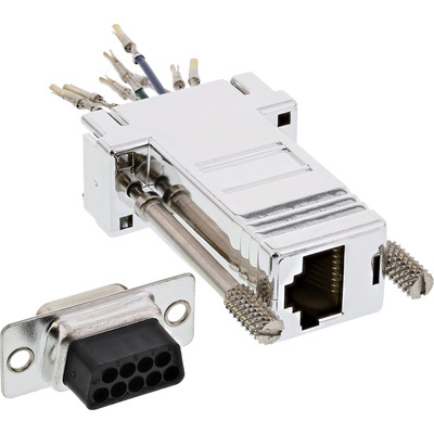 InLine® Adapter, 9pol Sub D Buchse an RJ45 Buchse, metallisiert (Produktbild 2)
