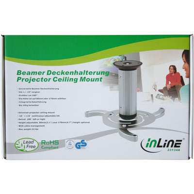 InLine® Deckenhalterung für Beamer, Höhe 130/200mm, max. 10kg (Produktbild 3)