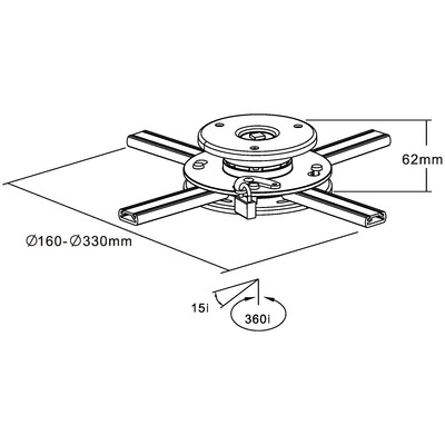 InLine® Deckenhalterung für Beamer, max. 20kg (Produktbild 2)