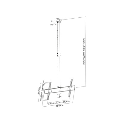 InLine® Deckenhalterung, für LED/LCD/Plasma, 81-140cm (32-55), bis 50kg  (Produktbild 5)