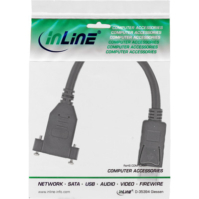 InLine® DisplayPort Adapterkabel, DisplayPort Stecker auf Einbaubuchse, 0,2m (Produktbild 2)