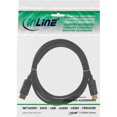 InLine® DisplayPort Kabel, schwarz, vergoldete Kontakte, 3m (Produktbild 2)